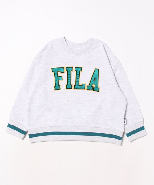 FILA（フィラ）の「【FILA】サテンアップリケトレーナー/キッズ（スウェット・キッズ・オートミール/レッド/ブルーグリーン・120cm/130cm/110cm）」の2枚目の写真