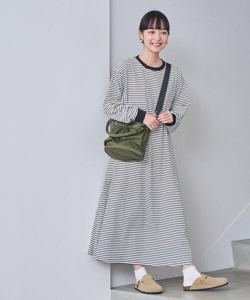 新作*MONCLER*コットンミディワンピース ボーダー マキシ丈 マキシ丈 ワンピース MONCLER(モンクレール) - 海外通販のBUYMA