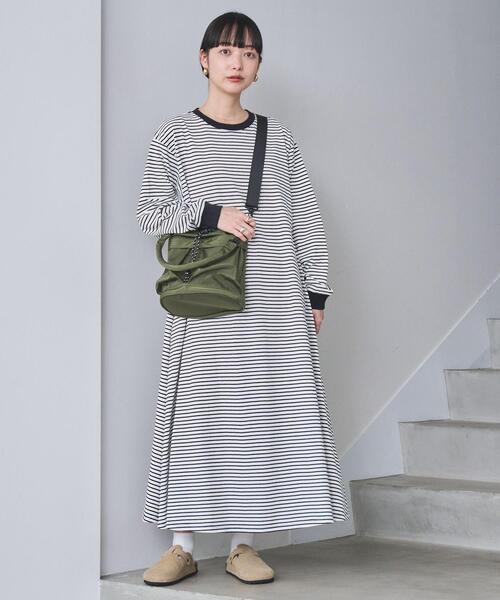 coen(コーエン)の「USAコットンレトロボーダーフレアマキシワンピース(ワンピース・レディース・ホワイト/ブラック/ブラウン/オレンジ・FREE)」の5枚目の写真