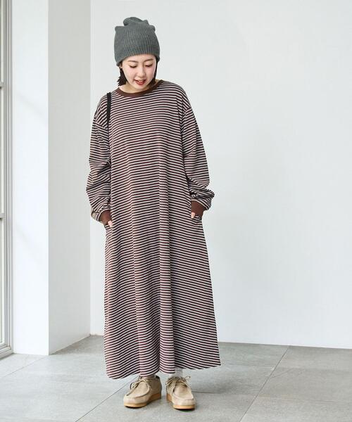 coen(コーエン)の「USAコットンレトロボーダーフレアマキシワンピース(ワンピース・レディース・ホワイト/ブラック/ブラウン/オレンジ・FREE)」の16枚目の写真