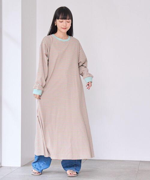 coen(コーエン)の「USAコットンレトロボーダーフレアマキシワンピース(ワンピース・レディース・ホワイト/ブラック/ブラウン/オレンジ・FREE)」の8枚目の写真