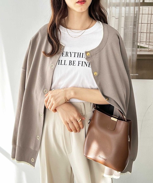 GeeRA（ジーラ）の「前後2way配色スポンディッシュカーディガン（カーディガン/ボレロ・レディース・モカ/ブラック/アイボリー/その他・SMALL/MEDIUM/LARGE）」の3枚目の写真