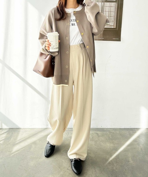 GeeRA（ジーラ）の「前後2way配色スポンディッシュカーディガン（カーディガン/ボレロ・レディース・モカ/ブラック/アイボリー/その他・SMALL/MEDIUM/LARGE）」の15枚目の写真