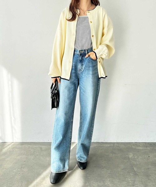 GeeRA（ジーラ）の「前後2way配色スポンディッシュカーディガン（カーディガン/ボレロ・レディース・モカ/ブラック/アイボリー/その他・SMALL/MEDIUM/LARGE）」の5枚目の写真