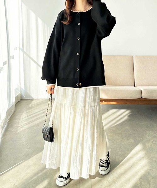 GeeRA（ジーラ）の「前後2way配色スポンディッシュカーディガン（カーディガン/ボレロ・レディース・モカ/ブラック/アイボリー/その他・SMALL/MEDIUM/LARGE）」の9枚目の写真