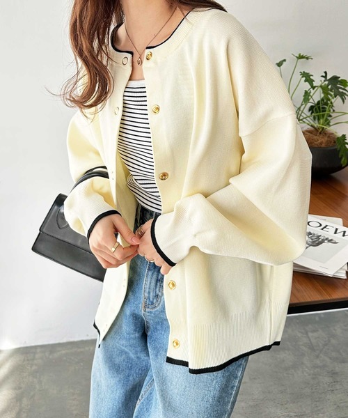 GeeRA（ジーラ）の「前後2way配色スポンディッシュカーディガン（カーディガン/ボレロ・レディース・モカ/ブラック/アイボリー/その他・SMALL/MEDIUM/LARGE）」の22枚目の写真