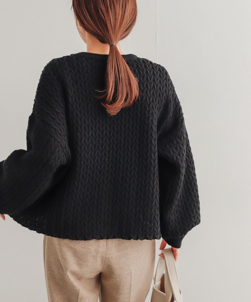 URBAN RESEARCH DOORS(アーバンリサーチドアーズ)の「ヘリンボーン柄ニットプルオーバー(ニット/セーター・レディース・ブラック/ライトベージュ・MEDIUM)」の17枚目の写真