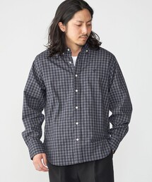 【WEB限定】SHIPS: MADE IN JAPAN ワンポイント ロゴ ギンガムチェック シャツ