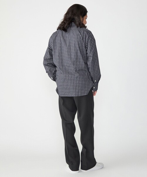 SHIPS(シップス)の「【WEB限定】SHIPS: MADE IN JAPAN ワンポイント ロゴ ギンガムチェック シャツ(シャツ/ブラウス・メンズ・グレー/ネイビー・SMALL/MEDIUM/X-LARGE/LARGE)」の6枚目の写真