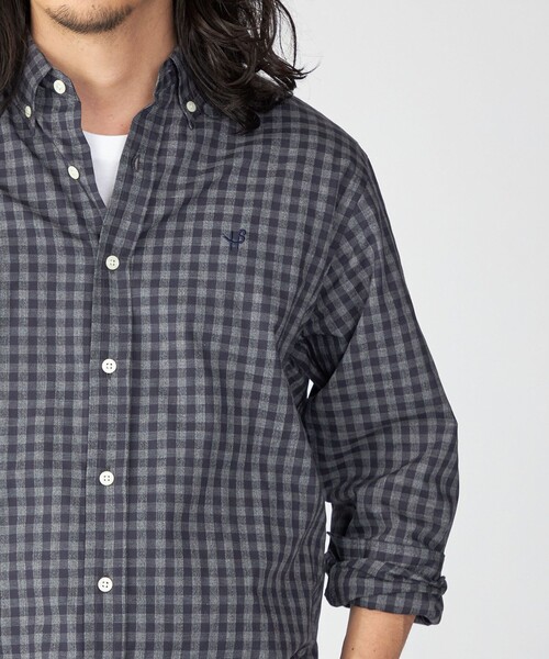 SHIPS(シップス)の「【WEB限定】SHIPS: MADE IN JAPAN ワンポイント ロゴ ギンガムチェック シャツ(シャツ/ブラウス・メンズ・グレー/ネイビー・SMALL/MEDIUM/X-LARGE/LARGE)」の15枚目の写真