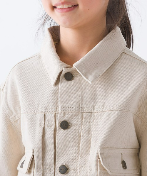 OMNES（オムネス）の「キッズビッグシルエット デニムジャケット（デニムジャケット・キッズ・ホワイト系その他/ブルー系その他/ワンウォッシュ・140/120/100）」の5枚目の写真