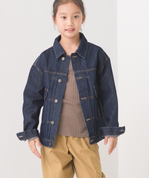OMNES（オムネス）の「キッズビッグシルエット デニムジャケット（デニムジャケット・キッズ・ホワイト系その他/ブルー系その他/ワンウォッシュ・140/120/100）」の13枚目の写真