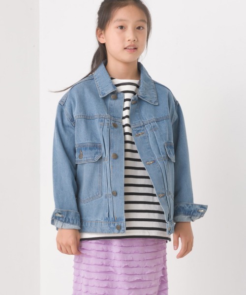 OMNES（オムネス）の「キッズビッグシルエット デニムジャケット（デニムジャケット・キッズ・ホワイト系その他/ブルー系その他/ワンウォッシュ・140/120/100）」の22枚目の写真