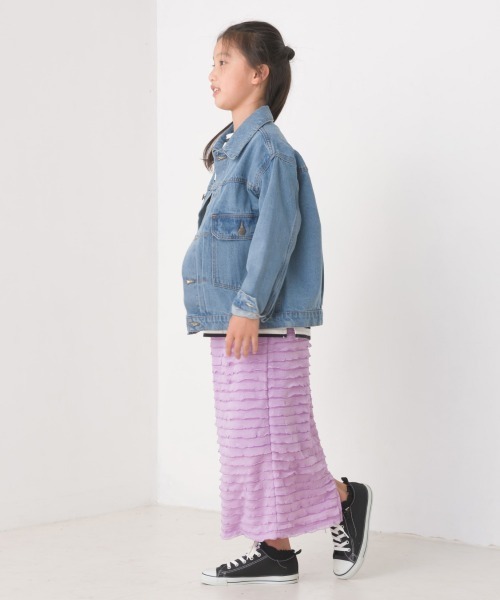 OMNES（オムネス）の「キッズビッグシルエット デニムジャケット（デニムジャケット・キッズ・ホワイト系その他/ブルー系その他/ワンウォッシュ・140/120/100）」の11枚目の写真