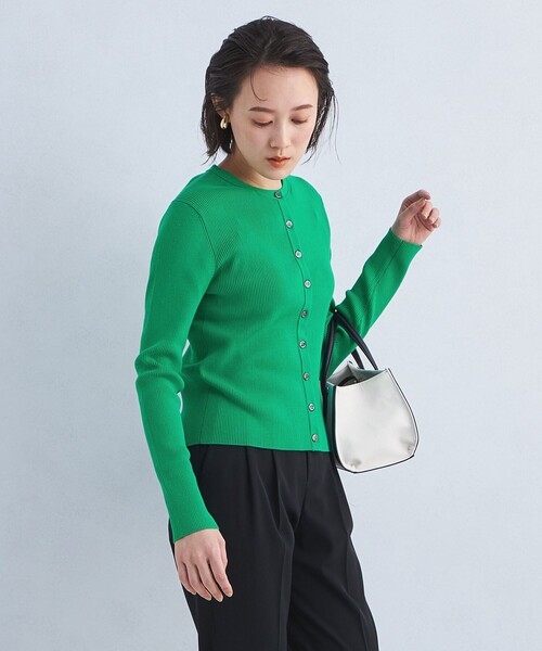 green label relaxing(グリーンレーベルリラクシング)の「<1_OF MINE>フォルムリブ クルーネック カーディガン ーウォッシャブル-(カーディガン/ボレロ・レディース・その他1/ネイビー/ロイヤルブルー/ケリー・FREE)」の17枚目の写真