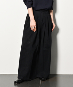 VOAAOV】UNCHANGED DENIM Tuck Wide Pants（デニムパンツ