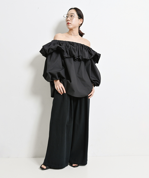 CITYSHOP（シティーショップ）の「TACK COTTON CHINO：パンツ（チノパンツ・レディース・ベージュ/ブラック・36/38）」の11枚目の写真