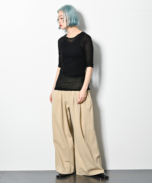 CITYSHOP（シティーショップ）の「TACK COTTON CHINO：パンツ（チノパンツ・レディース・ベージュ/ブラック・36/38）」の16枚目の写真