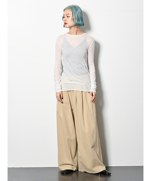 CITYSHOP（シティーショップ）の「TACK COTTON CHINO：パンツ（チノパンツ・レディース・ベージュ/ブラック・36/38）」の18枚目の写真