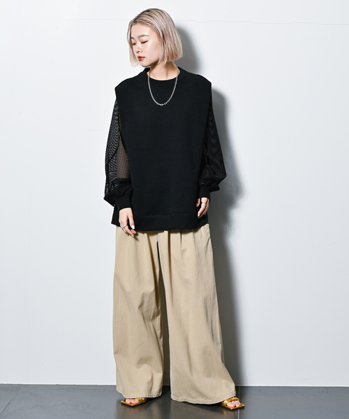 CITYSHOP（シティーショップ）の「TACK COTTON CHINO：パンツ（チノパンツ・レディース・ベージュ/ブラック・36/38）」の19枚目の写真