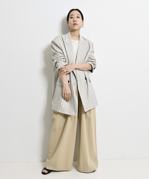 CITYSHOP（シティーショップ）の「TACK COTTON CHINO：パンツ（チノパンツ・レディース・ベージュ/ブラック・36/38）」の21枚目の写真