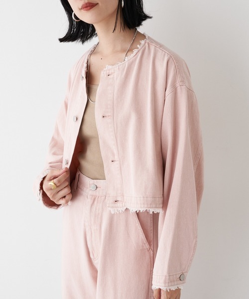 SHENERY（シーナリー）の「2WAYデニムジャケット（デニムジャケット・レディース・アイボリー/ピンク/ブルー・FREE）」の8枚目の写真