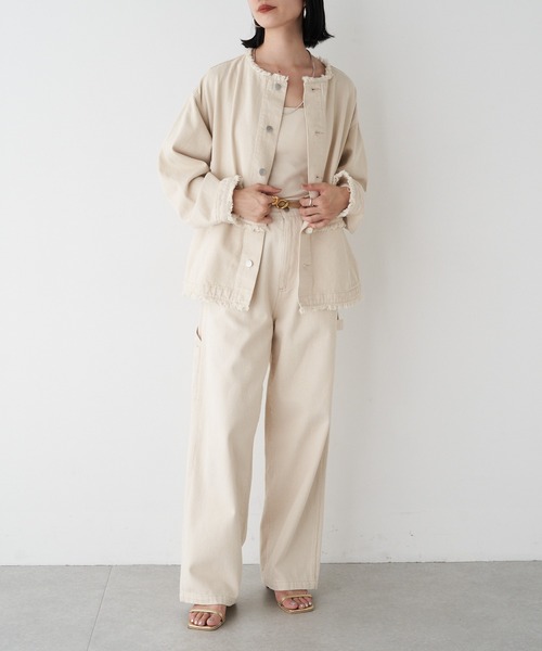 SHENERY（シーナリー）の「2WAYデニムジャケット（デニムジャケット・レディース・アイボリー/ピンク/ブルー・FREE）」の13枚目の写真