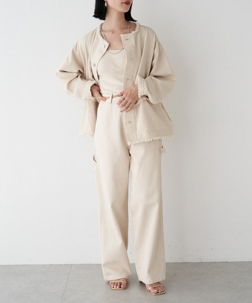 SHENERY（シーナリー）の「2WAYデニムジャケット（デニムジャケット・レディース・アイボリー/ピンク/ブルー・FREE）」の14枚目の写真