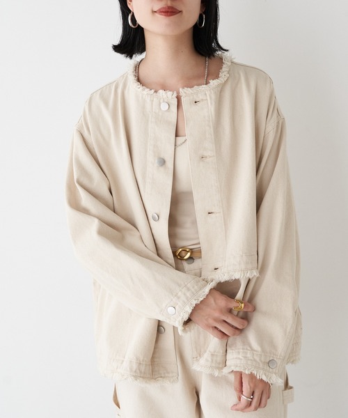 SHENERY（シーナリー）の「2WAYデニムジャケット（デニムジャケット・レディース・アイボリー/ピンク/ブルー・FREE）」の19枚目の写真