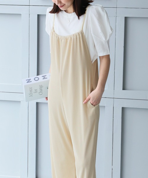 Doula Doula（ドゥーラドゥーラ）の「ワイドサロペットパンツ（サロペット/オーバーオール・レディース・ベージュ/アイボリー/ブラック/グレイッシュベージュ・FREE）」の15枚目の写真