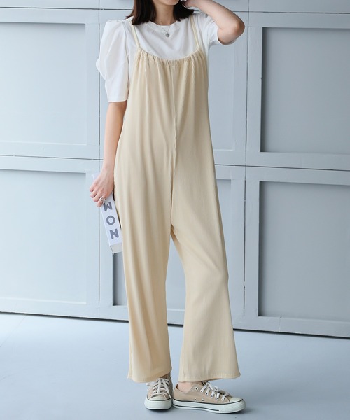 Doula Doula（ドゥーラドゥーラ）の「ワイドサロペットパンツ（サロペット/オーバーオール・レディース・ベージュ/アイボリー/ブラック/グレイッシュベージュ・FREE）」の16枚目の写真