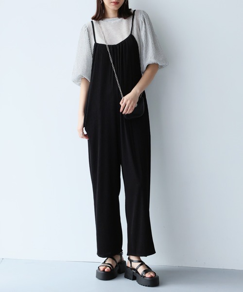 Doula Doula（ドゥーラドゥーラ）の「ワイドサロペットパンツ（サロペット/オーバーオール・レディース・ベージュ/アイボリー/ブラック/グレイッシュベージュ・FREE）」の9枚目の写真