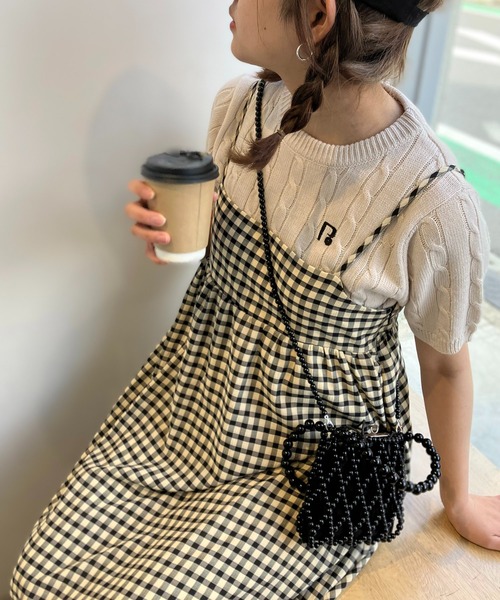 AS KNOW AS plus（アズノゥアズプラス）の「◎リボンジャカード＆ロゴ刺繍ケーブル半袖ニットプルオーバー（ニット/セーター・レディース・ネイビー/グレー/ピンク/アイボリー/グレー系/レッド系/サックスブルー系/レッド系1/アイボリー系/ネイビー系/アイボリー系1・FREE）」の18枚目の写真