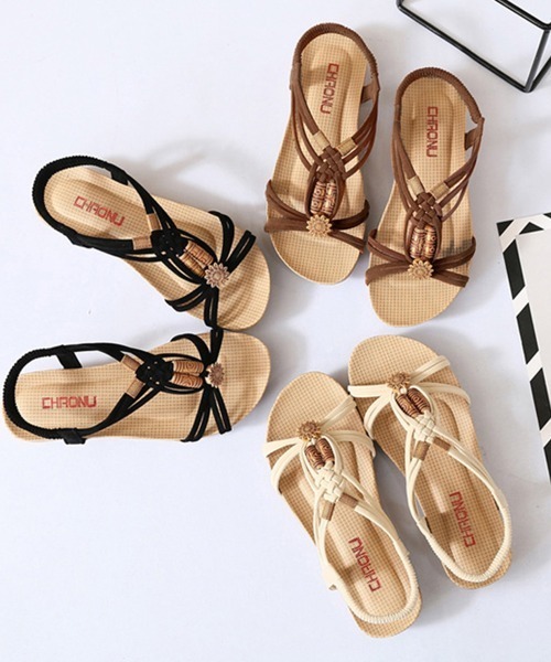 Miniministore(ミニミニストア)の「フラット サンダル エスニック風 靴 夏(サンダル・レディース・ブラック/ブラウン/ベージュ・23.0cm/24.5cm/24.0cm/25.0cm/23.5cm)」の7枚目の写真