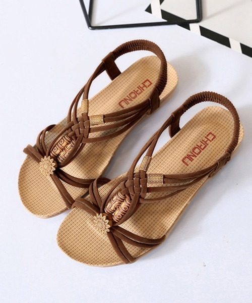 Miniministore(ミニミニストア)の「フラット サンダル エスニック風 靴 夏(サンダル・レディース・ブラック/ブラウン/ベージュ・23.0cm/24.5cm/24.0cm/25.0cm/23.5cm)」の12枚目の写真