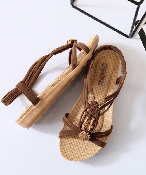 Miniministore(ミニミニストア)の「フラット サンダル エスニック風 靴 夏(サンダル・レディース・ブラック/ブラウン/ベージュ・23.0cm/24.5cm/24.0cm/25.0cm/23.5cm)」の13枚目の写真