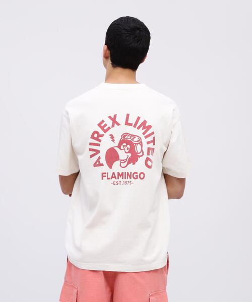 AVIREX（アヴィレックス）の「NORSE ART T-SHIRT FRAMINGO / ノーズアート Tシャツ フラミンゴ / AVIREX / アヴィレックス（Tシャツ/カットソー・メンズ・ブルー/ブラック/ナチュラル・XX-LARGE/X-LARGE/LARGE/MEDIUM）」の6枚目の写真