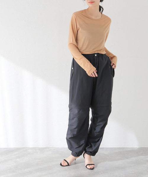BASERANGE(ベースレンジ)の「【BASERANGE/ベースレンジ】LONG SLEEVE TEE:カットソー(Tシャツ/カットソー・レディース・ベージュ/ブラウン/アイボリー/ブラウン系その他/ピンク系その他・SMALL)」の11枚目の写真