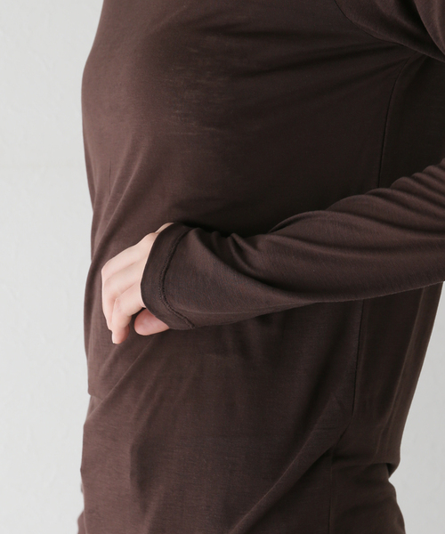 BASERANGE(ベースレンジ)の「【BASERANGE/ベースレンジ】LONG SLEEVE TEE:カットソー(Tシャツ/カットソー・レディース・ベージュ/ブラウン/アイボリー/ブラウン系その他/ピンク系その他・SMALL)」の20枚目の写真