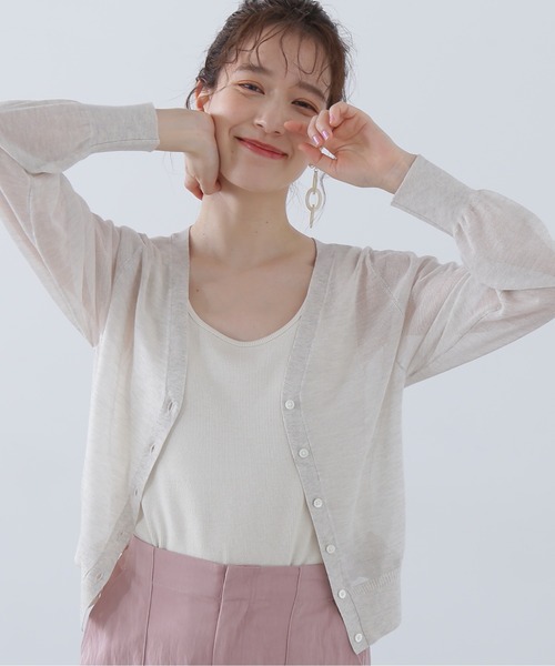 N.（N. Natural Beauty Basic）（エヌエヌナチュラルビューティーベーシック）の「◆レヴィータカーディガン（カーディガン/ボレロ・レディース・オフホワイト/ライム/モカ/ブラック/ブラック系その他・MEDIUM）」の2枚目の写真