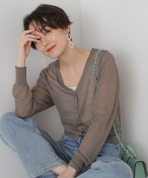 N.（N. Natural Beauty Basic）（エヌエヌナチュラルビューティーベーシック）の「◆レヴィータカーディガン（カーディガン/ボレロ・レディース・オフホワイト/ライム/モカ/ブラック/ブラック系その他・MEDIUM）」の4枚目の写真