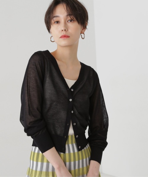 N.（N. Natural Beauty Basic）（エヌエヌナチュラルビューティーベーシック）の「◆レヴィータカーディガン（カーディガン/ボレロ・レディース・オフホワイト/ライム/モカ/ブラック/ブラック系その他・MEDIUM）」の6枚目の写真