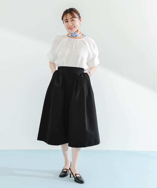 URBAN RESEARCH ROSSO WOMEN（アーバンリサーチ　ロッソ）の「5分袖タックボリュームシアーブラウス（シャツ/ブラウス・レディース・ホワイト/モカ/オレンジ系その他・FREE）」の5枚目の写真