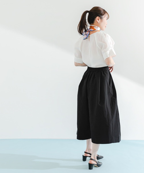 URBAN RESEARCH ROSSO WOMEN（アーバンリサーチ　ロッソ）の「5分袖タックボリュームシアーブラウス（シャツ/ブラウス・レディース・ホワイト/モカ/オレンジ系その他・FREE）」の6枚目の写真