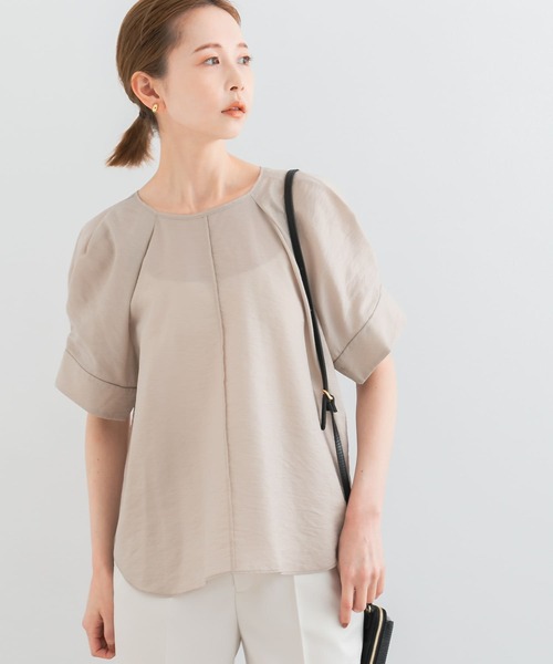 URBAN RESEARCH ROSSO WOMEN（アーバンリサーチ　ロッソ）の「5分袖タックボリュームシアーブラウス（シャツ/ブラウス・レディース・ホワイト/モカ/オレンジ系その他・FREE）」の13枚目の写真