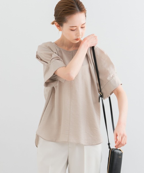 URBAN RESEARCH ROSSO WOMEN（アーバンリサーチ　ロッソ）の「5分袖タックボリュームシアーブラウス（シャツ/ブラウス・レディース・ホワイト/モカ/オレンジ系その他・FREE）」の14枚目の写真