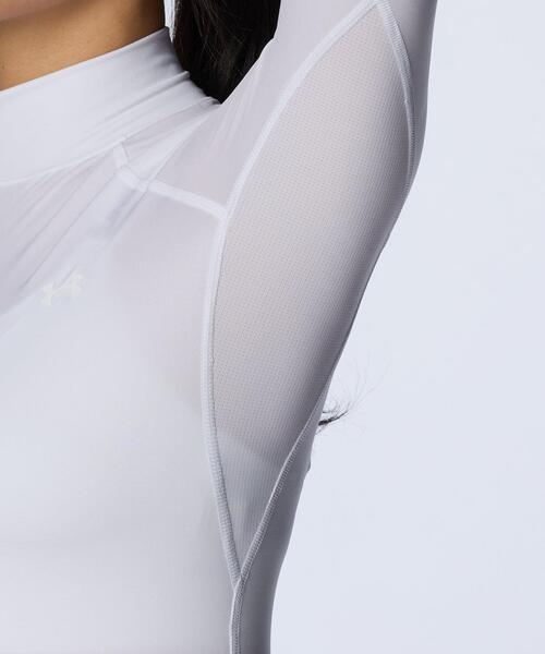 UNDER ARMOUR(アンダーアーマー)の「UAヒートギア コンプレッション ロングスリーブ モックネック シャツ(ゴルフ/レディース)(Tシャツ/カットソー・レディース・ホワイト・M/S/XL/L)」の8枚目の写真