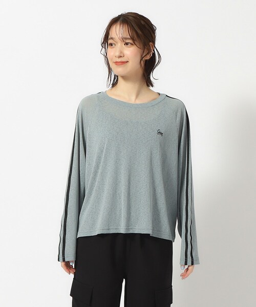 Cutie Blonde(キューティーブロンド)の「◆大人の抜け感コーデに ライン入りシアートップス(Tシャツ/カットソー・レディース・チャコールグレー/ホワイト系/グリーン系・04/03/02)」の16枚目の写真