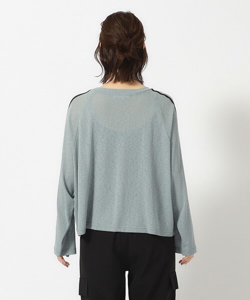 Cutie Blonde(キューティーブロンド)の「◆大人の抜け感コーデに ライン入りシアートップス(Tシャツ/カットソー・レディース・チャコールグレー/ホワイト系/グリーン系・04/03/02)」の18枚目の写真