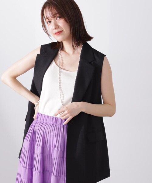 N.(N. Natural Beauty Basic)(エヌエヌナチュラルビューティーベーシック)の「◆シングルブレストテーラードジレ(ベスト・レディース・ブラウン/クリーム/ブラック・MEDIUM)」の22枚目の写真